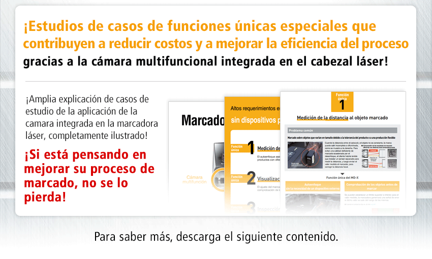 ¡Estudios de casos de funciones únicas especiales que contribuyen a reducir costos y a mejorar la eficiencia del proceso gracias a la cámara multifuncional integrada en el cabezal láser! ¡Amplia explicación de casos de estudio de la aplicación de la camara integrada en la marcadora láser, completamente ilustrado! ¡Si está pensando en mejorar su proceso de marcado, no se lo pierda!