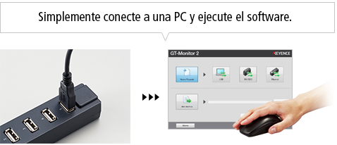 Simplemente conecte a una PC y ejecute el software.