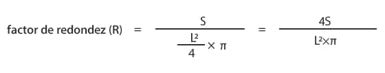 Determinación del factor de redondez